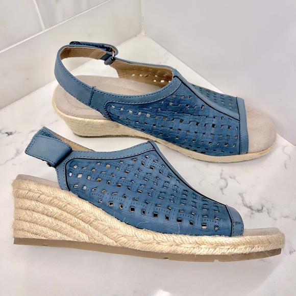 🪸EARTH ORIGINS Naples Nevada Laser Cut Rope Wedge shoes.  Size 8 - Picture 3 of 7